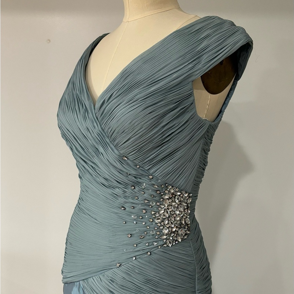 Blue JOVANI Evening Gown with Shawl NWT